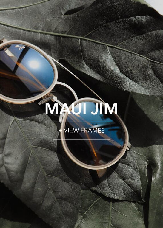 mauijim-final1_3 Round Maui Jim sunglasses with reflective blue lenses on a dark green leaf. View Frames.